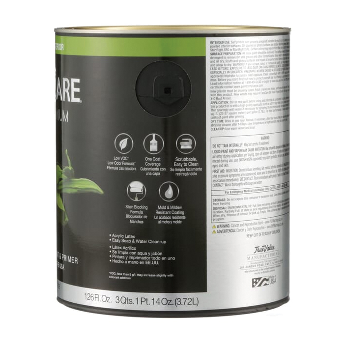 EasyCare Ultra Premium EZ Series EZSP-GL Interior Paint, Semi-Gloss Sheen, Pure White, 1 gal