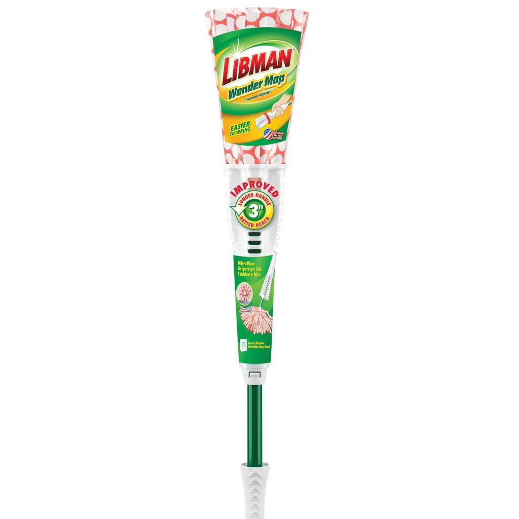 LIBMAN Wonder Series 2000 Mop, 62 in L, Microfiber Mop Head, Steel Handle - 2