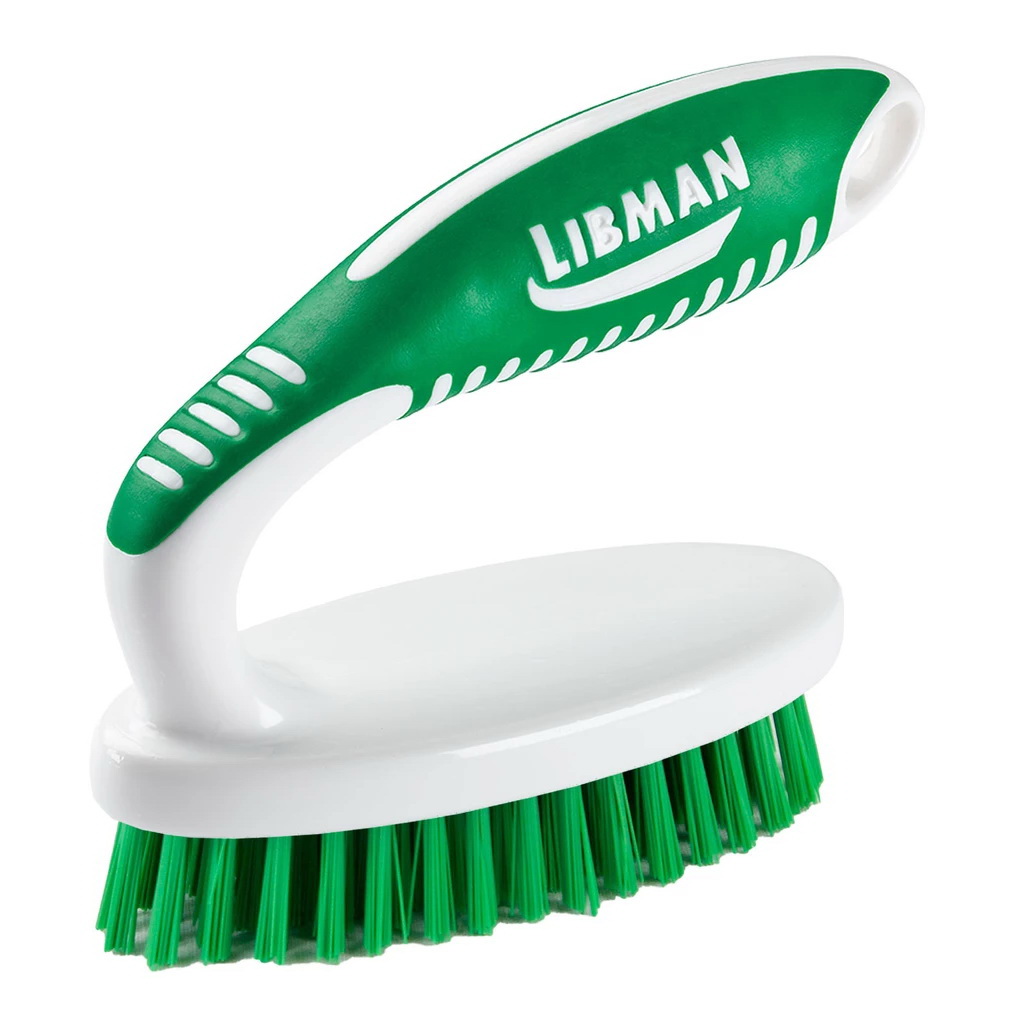 15 Small Scrub Brush, 3/4 in L Trim, Polymer, 4-1/4 in W Brush, 5-1/4 in OAL, Green