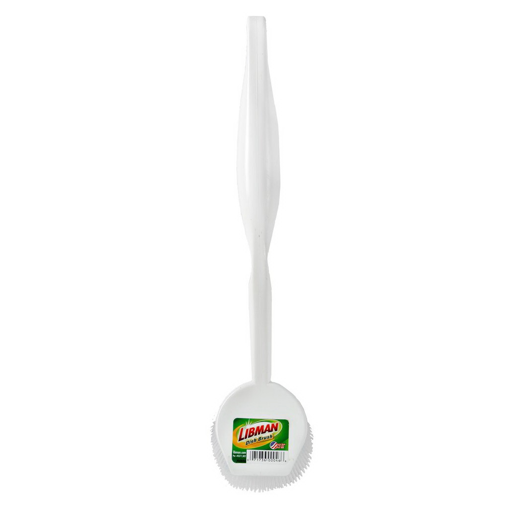 Libman 46 Dish Brush, Polymer Bristle, 10 in L, White