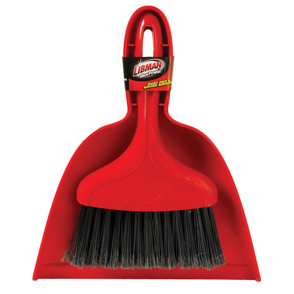 Libman 906 Dustpan with Whisk Broom, 12 in L, 10 in W, Polypropylene, Red - 2