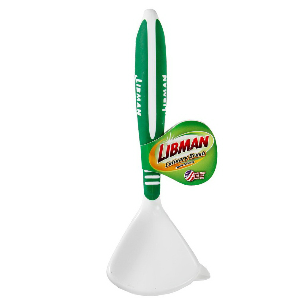 Culinary Brush, Libman, Nylon Bristle, 8.63 in L, Santoprene Handle, Green/White - 2