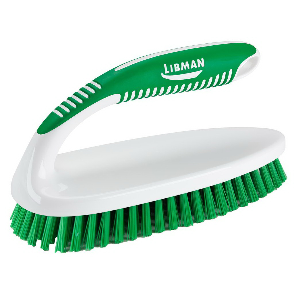 Libman 1090 Big Scrub Brush, 1-1/4 in L Trim, Polymer, Green, 3-1/2 in W Brush, 8.13 in OAL, Green/White