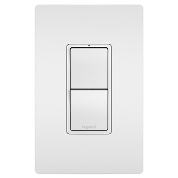 Radiant Rocker Switch, Pass & Seymour, 15 A, 120 V, 3-Way, Stainless Steel Housing Material, White - 1
