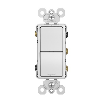 Radiant Rocker Switch, Pass & Seymour, 15 A, 120 V, 3-Way, Stainless Steel Housing Material, White - 2