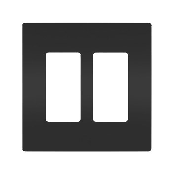 radiant RWP262BK Wallplate, 4.94 in L, 4.96 in W, 2 -Gang, Polycarbonate, Black