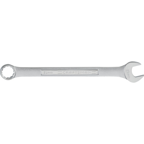 CMMT42938 Combination Wrench, Metric, 21 mm Head, 10.8 in L, 12-Point, Alloy Steel, Chrome, Straight Handle