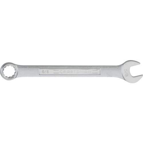 CRAFTSMAN CMMT44697 Combination Wrench, SAE, 5/8 in Head, 8 in L, 12 -Point, Alloy Steel, Chrome, Straight Handle - 1