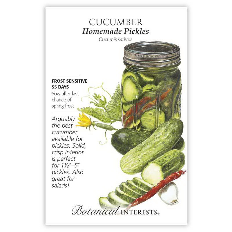 Botanical Interests 3135 Vegetable Seed, 55 days Days, 12 in Minimum Spacing, Cucumber, Cucumis Sativus, 1.5 g Pack - 2
