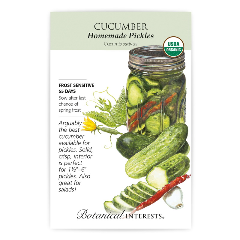 Botanical Interests 3135 Vegetable Seed, 55 days Days, 12 in Minimum Spacing, Cucumber, Cucumis Sativus, 1.5 g Pack - 3