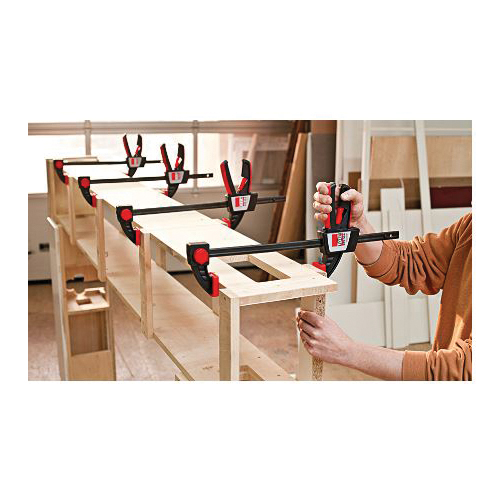 Bessey EZS Series EZS45-8 One-Handed Bar Clamp, 445 lb, 18 in Max Opening Size, 3-1/2 in D Throat, Plastic/Steel Body - 2