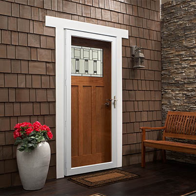 Storm Door, Andersen, Full View, Right Hand, White, 36 in W x 80 in H - 1