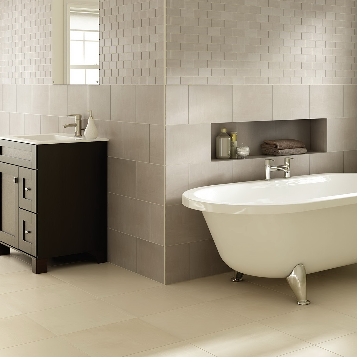 Skybridge Series Tile, Daltile, 12 in W x 24 in L, Ceramic - 1