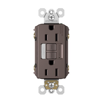 Radiant GFCI Outlet, Pass & Seymour, 125 V, 15 A, NEMA: NEMA 5-15R, Back and Side Wiring, Dark Bronze - 2