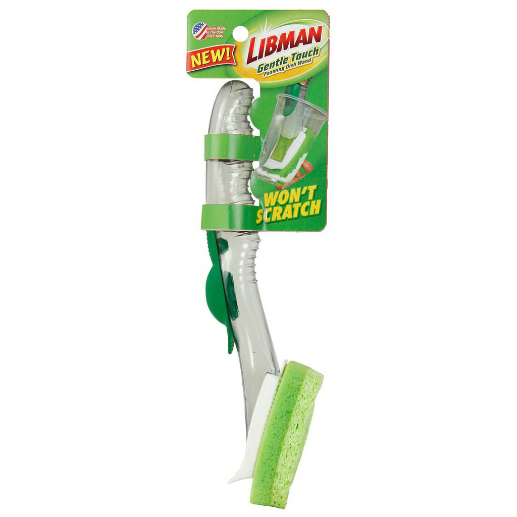 Libman 1130 Foaming Dishwand, Sponge Bristle, 11-1/4 in L, PVC Handle