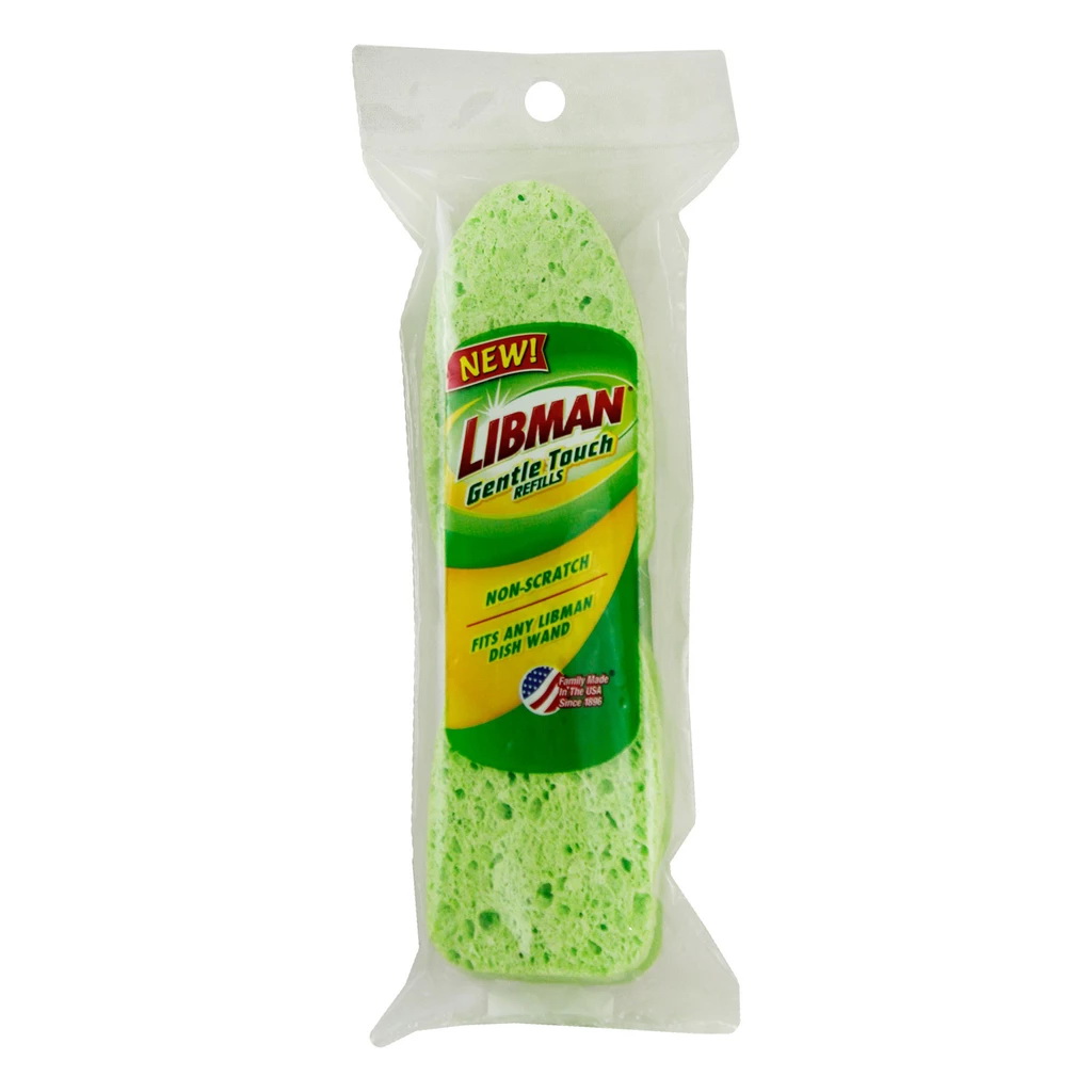 Dishwand Refill, Libman, 3-1/2 in W Brush, Cellulose Bristle, 3 in L, Plastic Handle, Green - 2