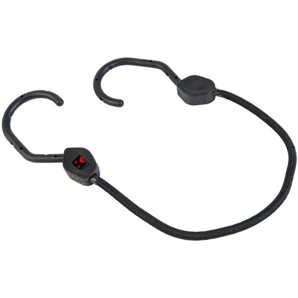 Mega Hook Bungee Cord, Keeper, 0.315 in Dia, 24 in L, Rubber/Steel, Black - 2