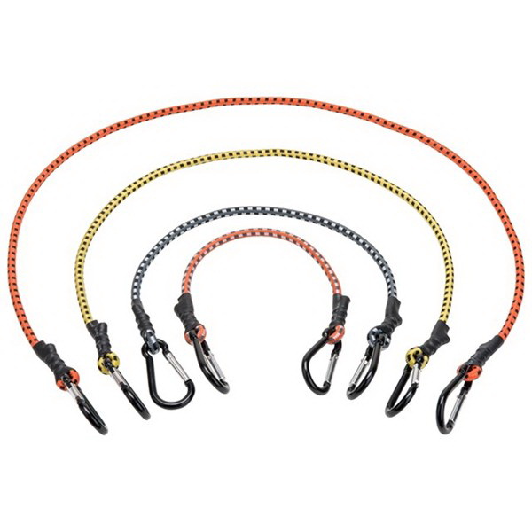06300-3 Bungee Cord Assortment, 0.315 in Dia, Rubber/Steel, 12/PK