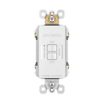 Radiant GFCI Receptacle, Pass & Seymour, 125 V, 20 A, NEMA: NEMA 5-20R, Back and Side Wiring, White - 2