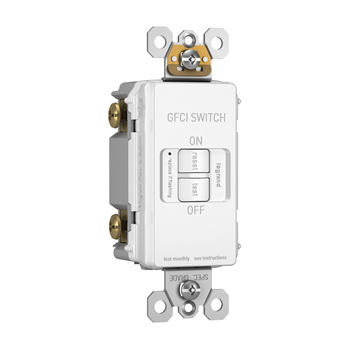 Radiant GFCI Receptacle, Pass & Seymour, 125 V, 20 A, NEMA: NEMA 5-20R, Back and Side Wiring, White - 3