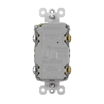 Radiant GFCI Receptacle, Pass & Seymour, 125 V, 20 A, NEMA: NEMA 5-20R, Back and Side Wiring, Light Almond - 4