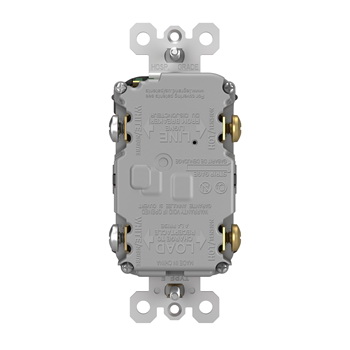 Radiant GFCI Outlet, Pass & Seymour, 125 V, 15 A, NEMA: NEMA 5-15R, Back and Side Wiring, Black - 4