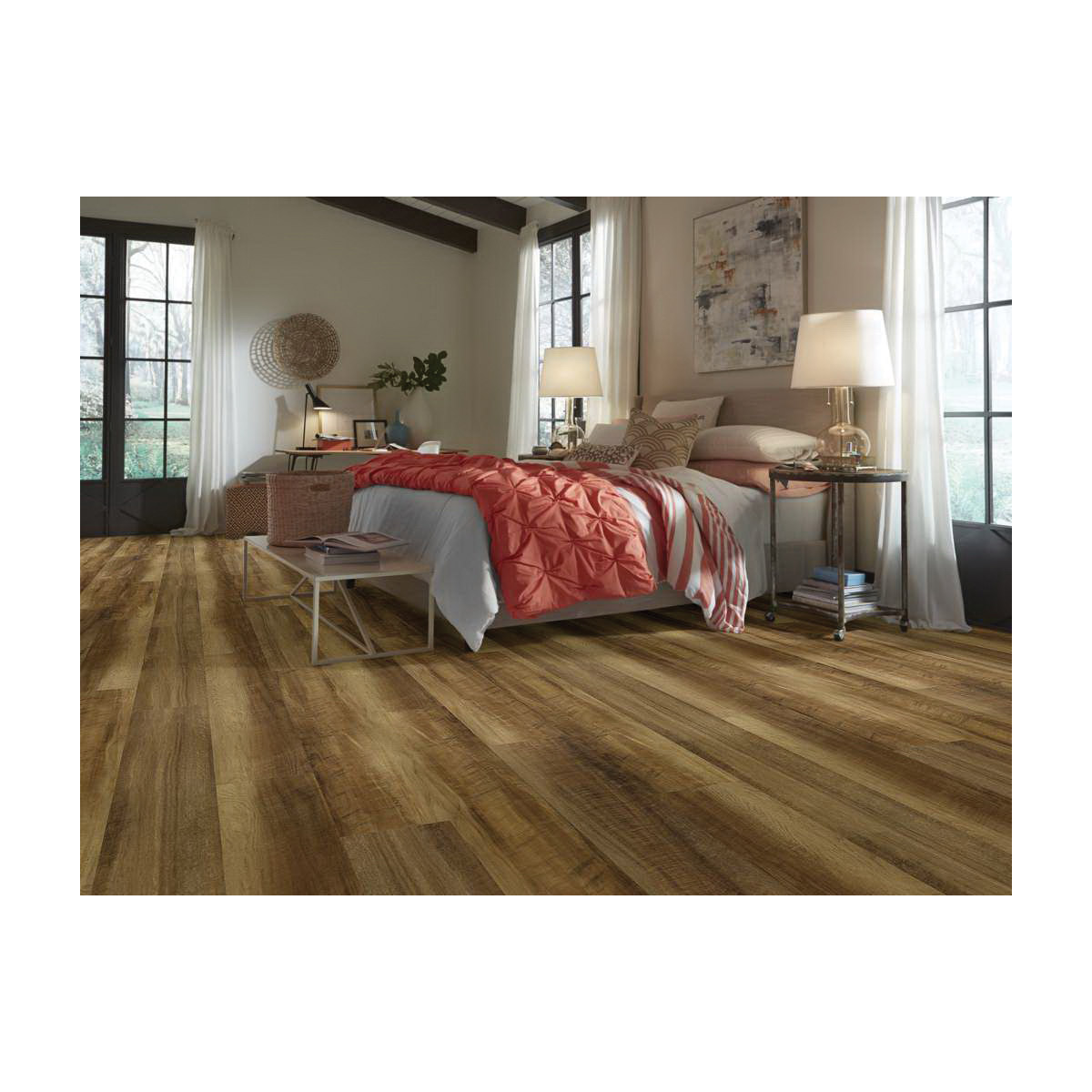 Luxury Vinyl Plank, Shaw, Paramount, 7 in W x 48 in L, 12 mil, Tawny Oak, 18.68 sq-ft per Box - 1