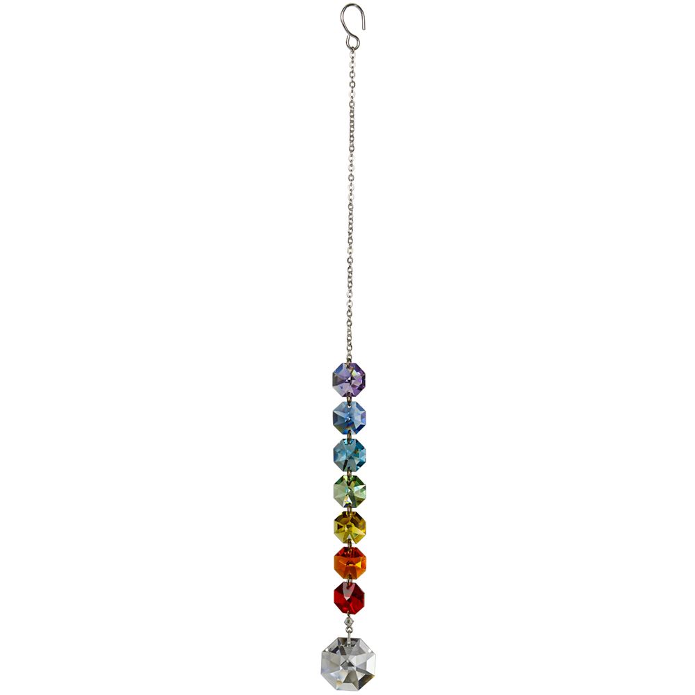 Woodstock Chimes CCHCO Chakra Cascade Suncatcher, 6 in L, Octagon, Crystal