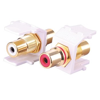 Just Hook It Up JHIU0082 RCA Jack Keystone Insert, Gold, White