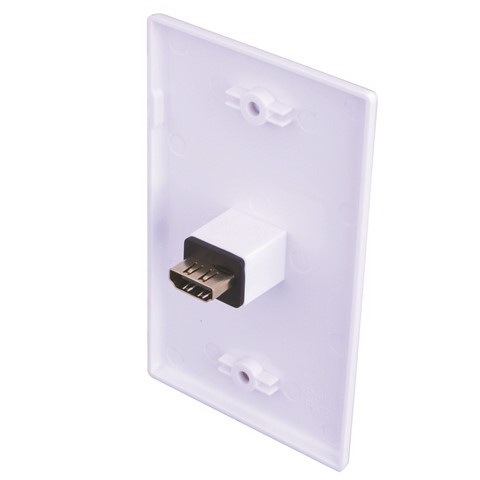 Hdmi Wallplate, Just Hook It Up, 1 -Gang, Plastic, White - 2