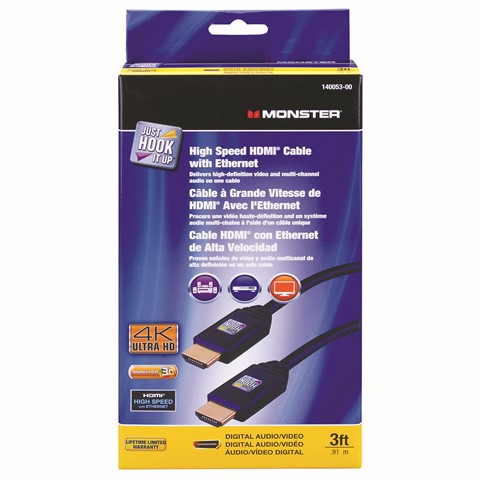 Just Hook It Up 140053-00 High-Speed HDMI Cable with Ethernet, 3 ft L