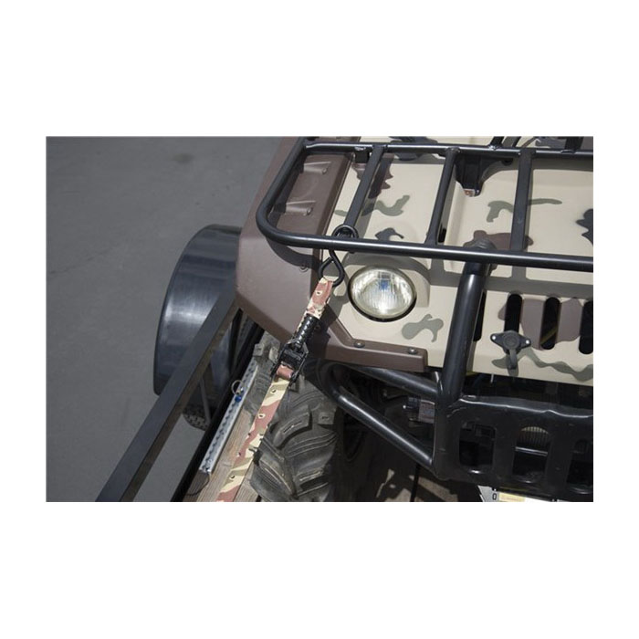 Ratchet Tie-Down, Keeper, 1 in W, 12 ft L, Desert Camouflage, 500 lb Working Load, S-Hook End, 4 pk - 3