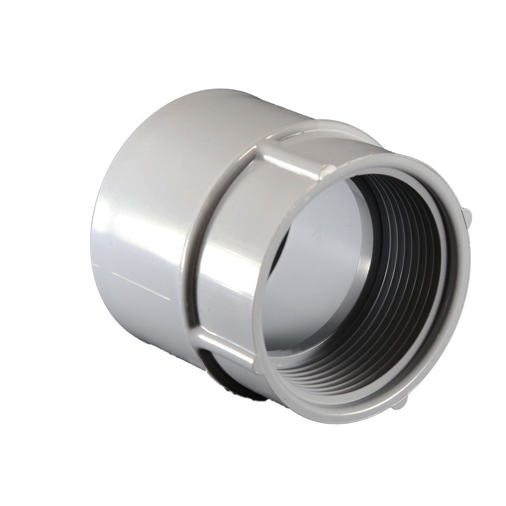 CANTEX 5140046 Conduit Adapter, 1-1/4 in Female, 2 in Dia, 1.93 in L, PVC, Gray
