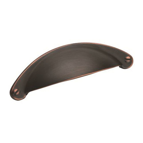 Cup Pulls Series Cabinet Pull, Amerock, 4-1/16 in L Handle, Zinc, Oil-Rubbed Bronze - 1
