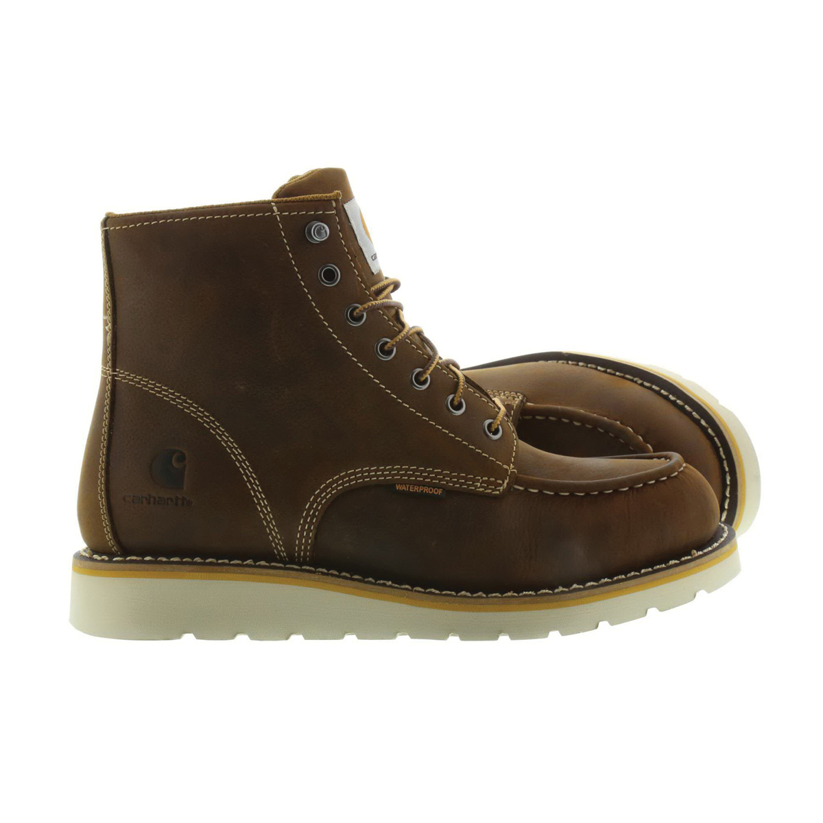Carhartt CMW6095-DBT-8M Wedge Boots, Wedge, M W, 8, Dark Bison Oil Tanned, Leather, Lace-Up, Non-Safety Toe - 3