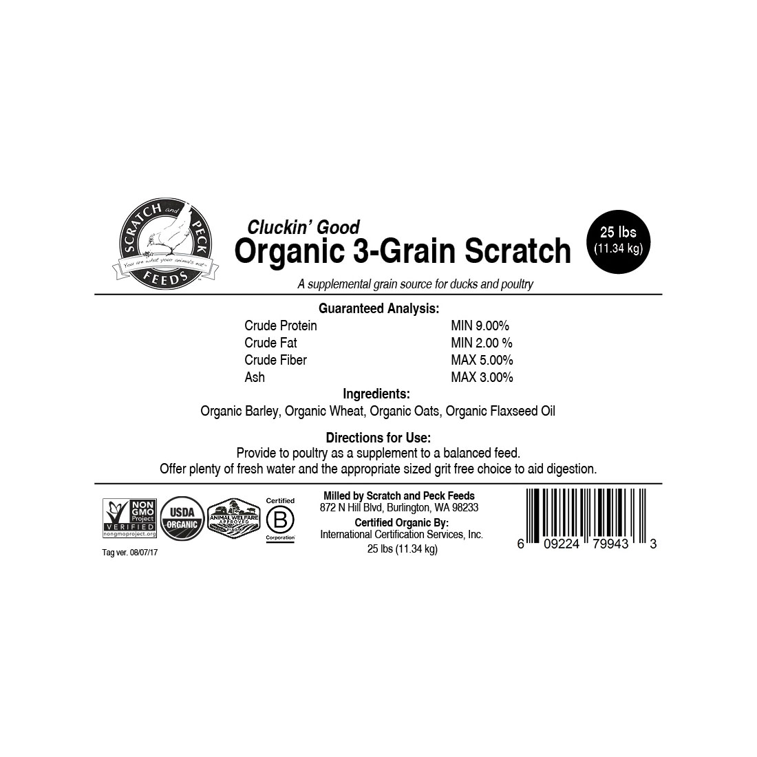 Scratch and Peck Feeds 91799525 Three-Grain Scratch Feed, 40 lb - 5