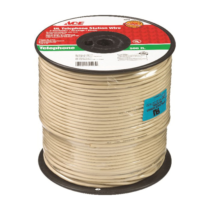 ACE 30543 Phone Line Cord, 24 ga Wire, 4 -Conductor, Ivory Sheath, 500 ft L - 2