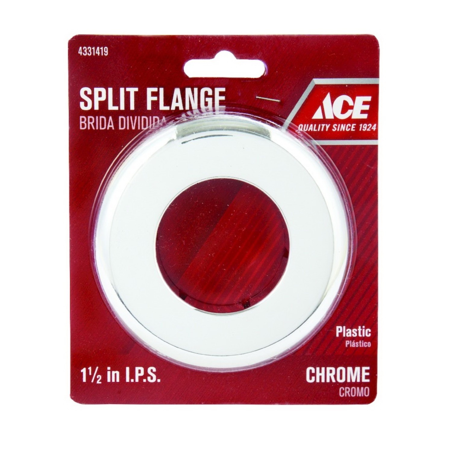 ACE ACE811-12 Split Flange, Metal, Chrome, For: 1-1/2 in Iron or Plastic Pipe - 2