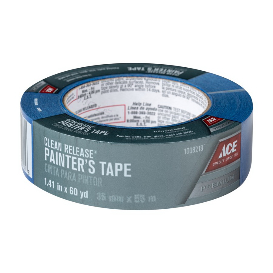 ACE 1239655 Painter's Tape, 60 yd L, 1.41 in W, Blue - 1