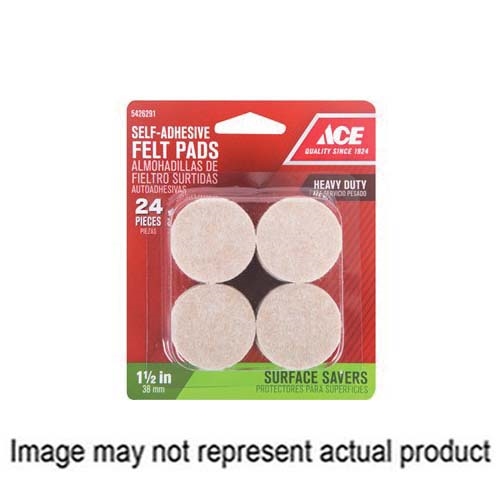 ACE 9976/ACE Furniture Pad, 1-1/2 in Dia, Round, Felt, Brown - 1