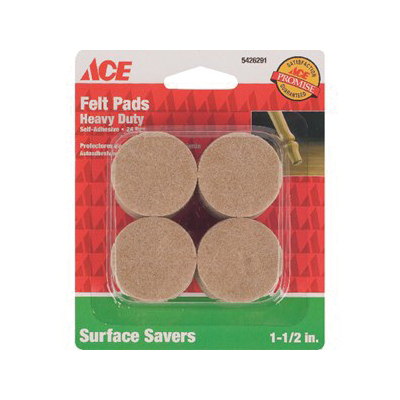 ACE 9976/ACE Furniture Pad, 1-1/2 in Dia, Round, Felt, Brown - 2