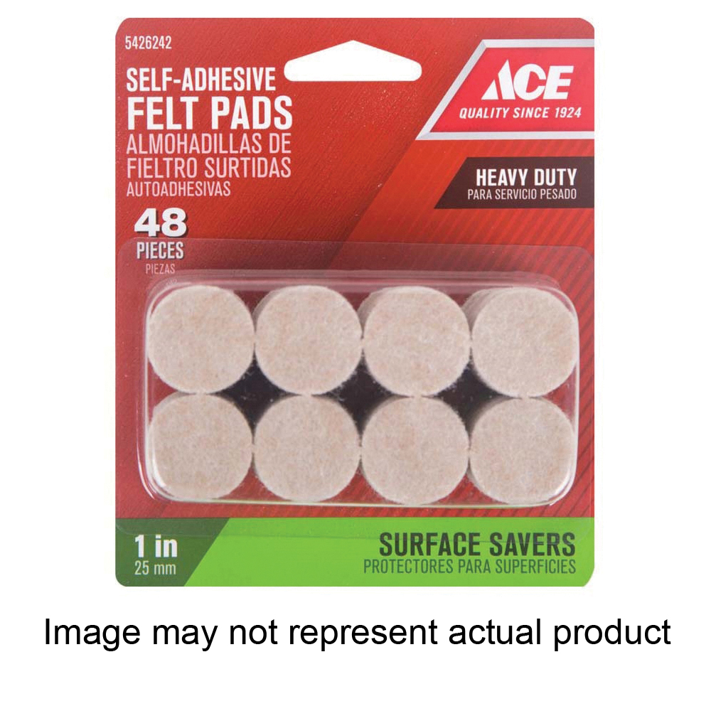ACE 9972/ACE Furniture Pad, 1 in W, Round, Felt, Brown - 1