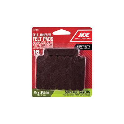 ACE 9865/ACE Furniture Pad, 1/2 in W, Felt, Brown - 2