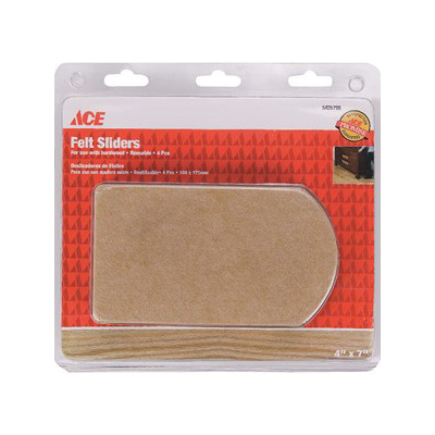 ACE 9431/ACE Protective Furniture Pad, Felt, Brown, 6 in L, 4-1/2 in W, Rectangle - 2