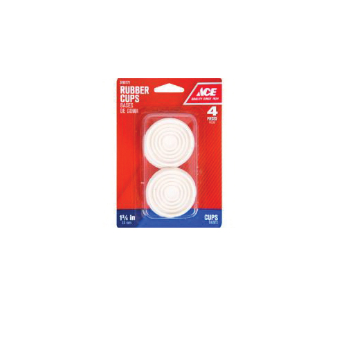 ACE 9167/ACE Caster Cup, Round, Rubber, White, 1-3/4 in W Dimensions - 1