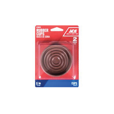 ACE 9067/ACE Caster Cup, Round, Rubber, Brown, 3 in L x 3 in W Dimensions - 1