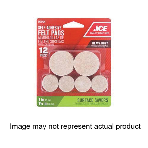 ACE 5426424/ACE Furniture Pad, 1, 1-1/2 in Dia, Round, Felt, Brown - 1