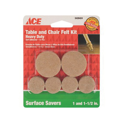ACE 5426424/ACE Furniture Pad, 1, 1-1/2 in Dia, Round, Felt, Brown - 2