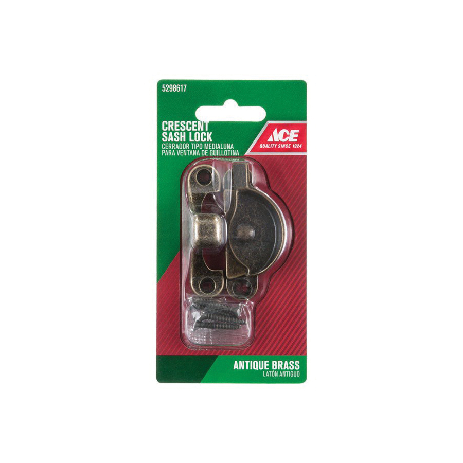 ACE 01-3825-162 Crescent Sash Lock, Brass, Antique Brass - 2