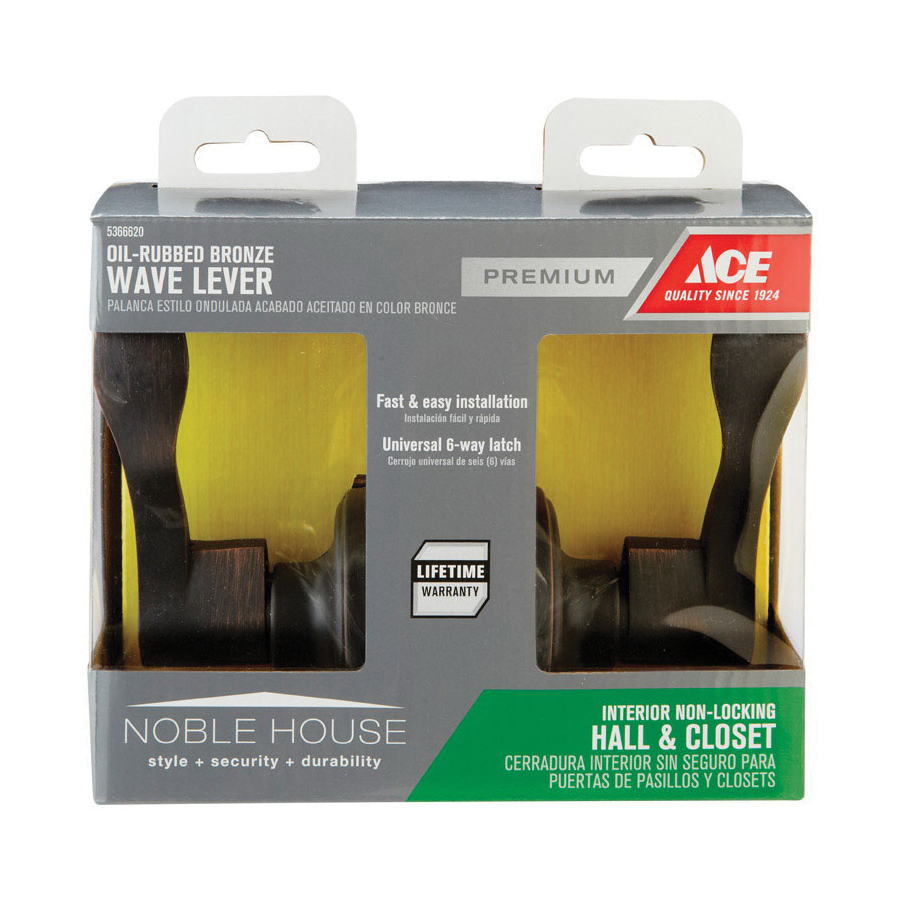 ACE 3999VB Passage Lockset, 3 Grade, Steel, Oil-Rubbed Bronze, 2-3/8 to 2-3/4 in Backset, 1-3/8 to 1-3/4 in Thick Door - 2